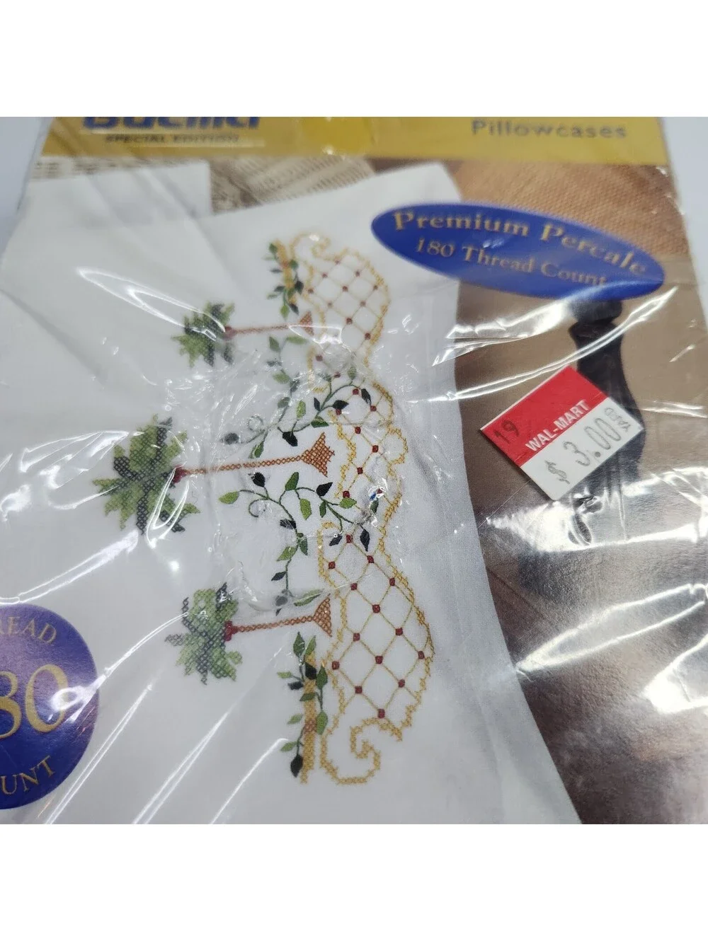 Bucilla Tropical Palm Trees pillowcases embroidery kit